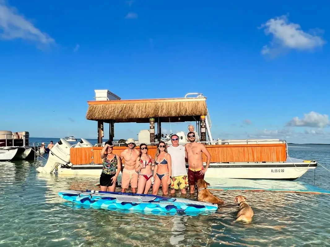 Tiki Barge Sandbar tour Dog friendly